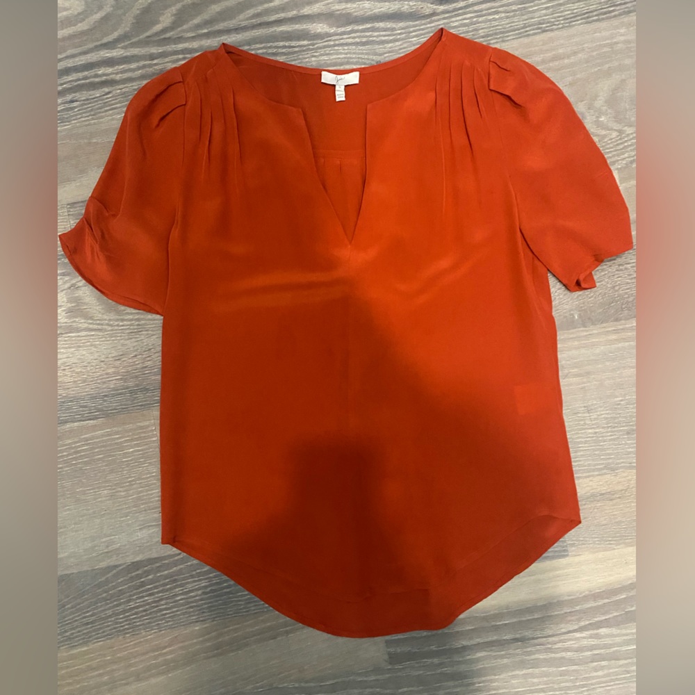 Silk, orange Joie blouse! Great condition.